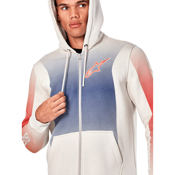 Mikina - ALPINESTARS Arising Hoodie 2024 - Off White/Blue/Red