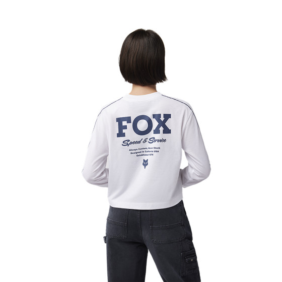 Dámské triko - FOX Speed & Service Ls Crop 2024 - White