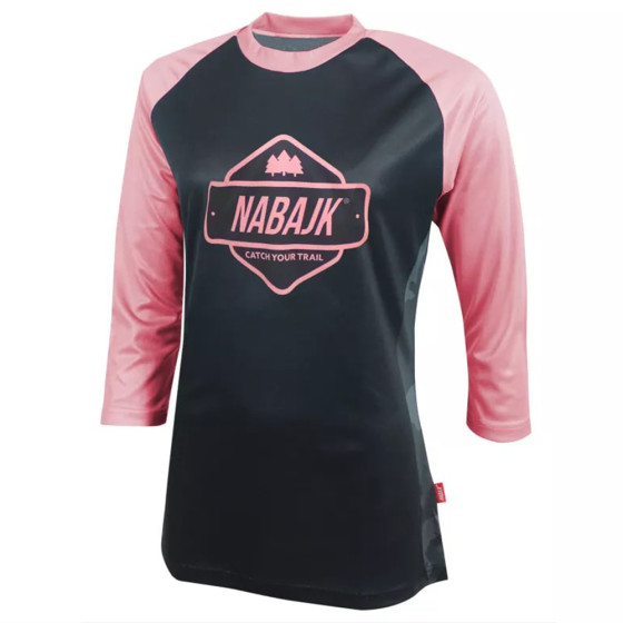 Dámský dres - NABAJK Ancze 3/4 rukáv 2024 - Black / Old Pink