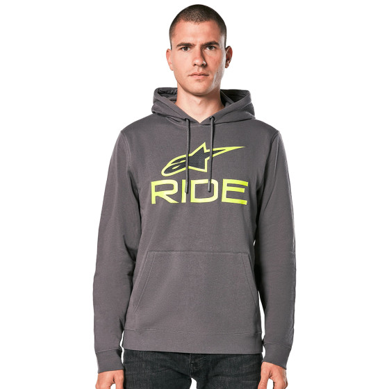 Mikina - ALPINESTARS Ride 4.0 Hoodie 2024 - Charcoal  / Lime / Black